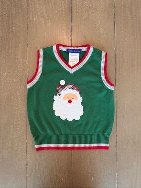 Matt’s Scooter Boys’ Embroidered Santa Christmas Sweater Vest • Size 3T/4T